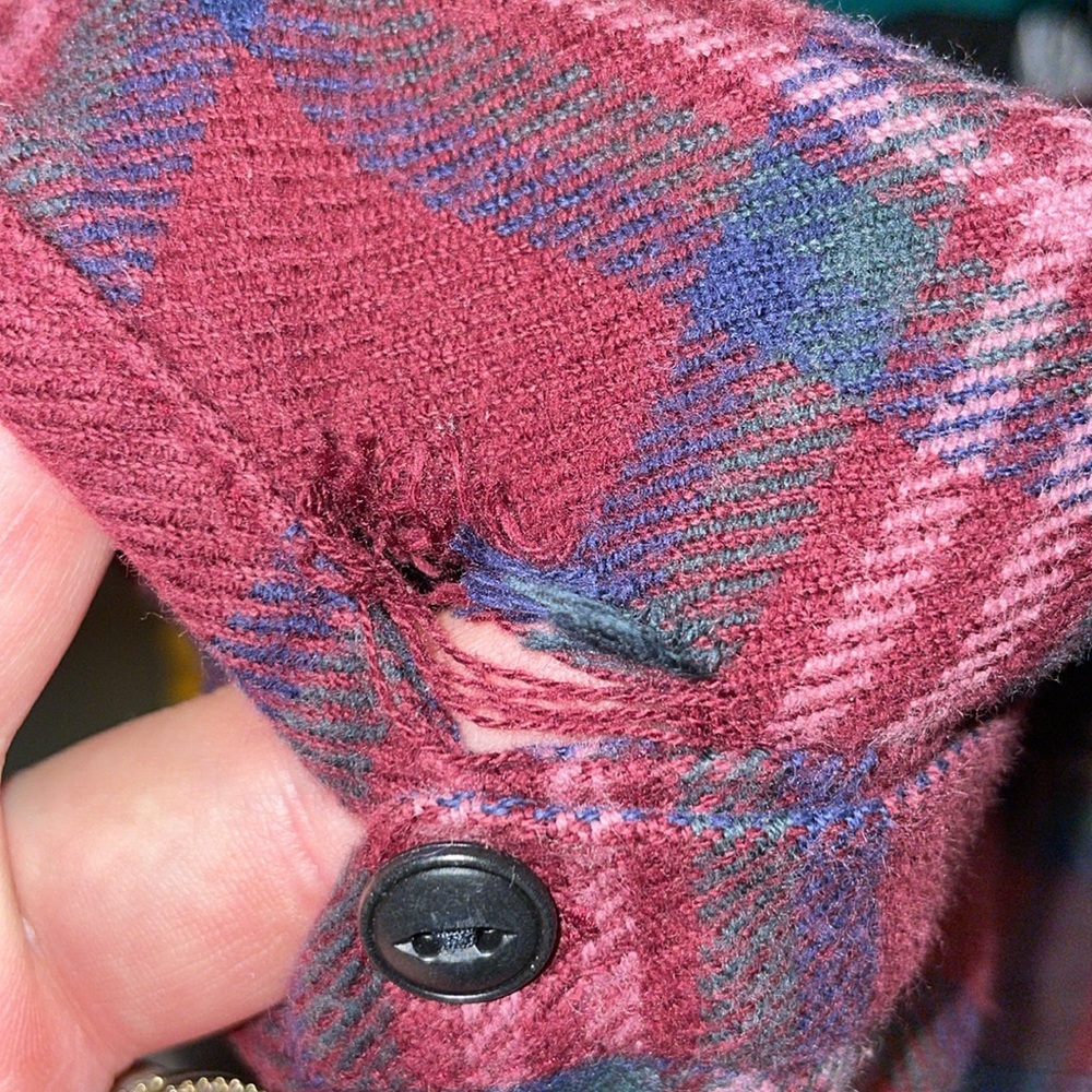 Madewell Red Flannel causal cotton flannel red/green comfy soft classic top - Picture 12 of 12